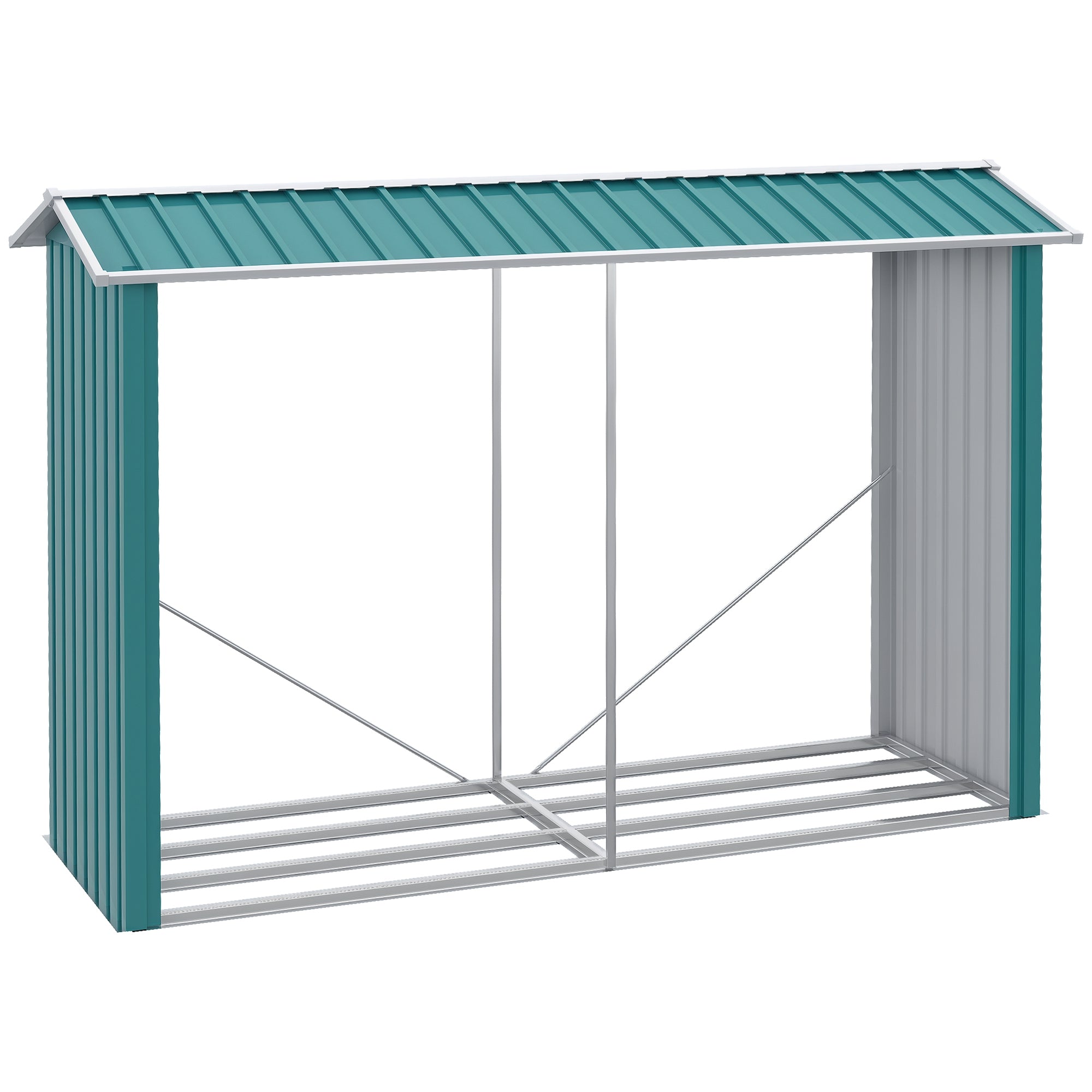 Abrigo de Lenha Verde 240x86x160 cm - Estrutura de Aço Galvanizado