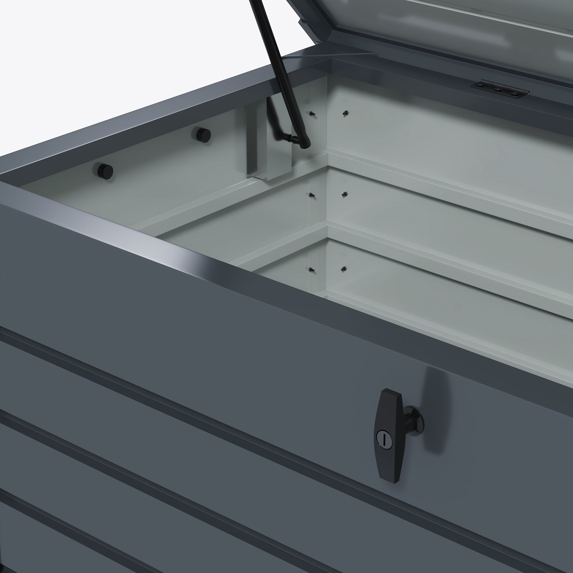 Baú de Armazenamento de Aço Galvanizado 120x62x66 cm - Cinza Escuro