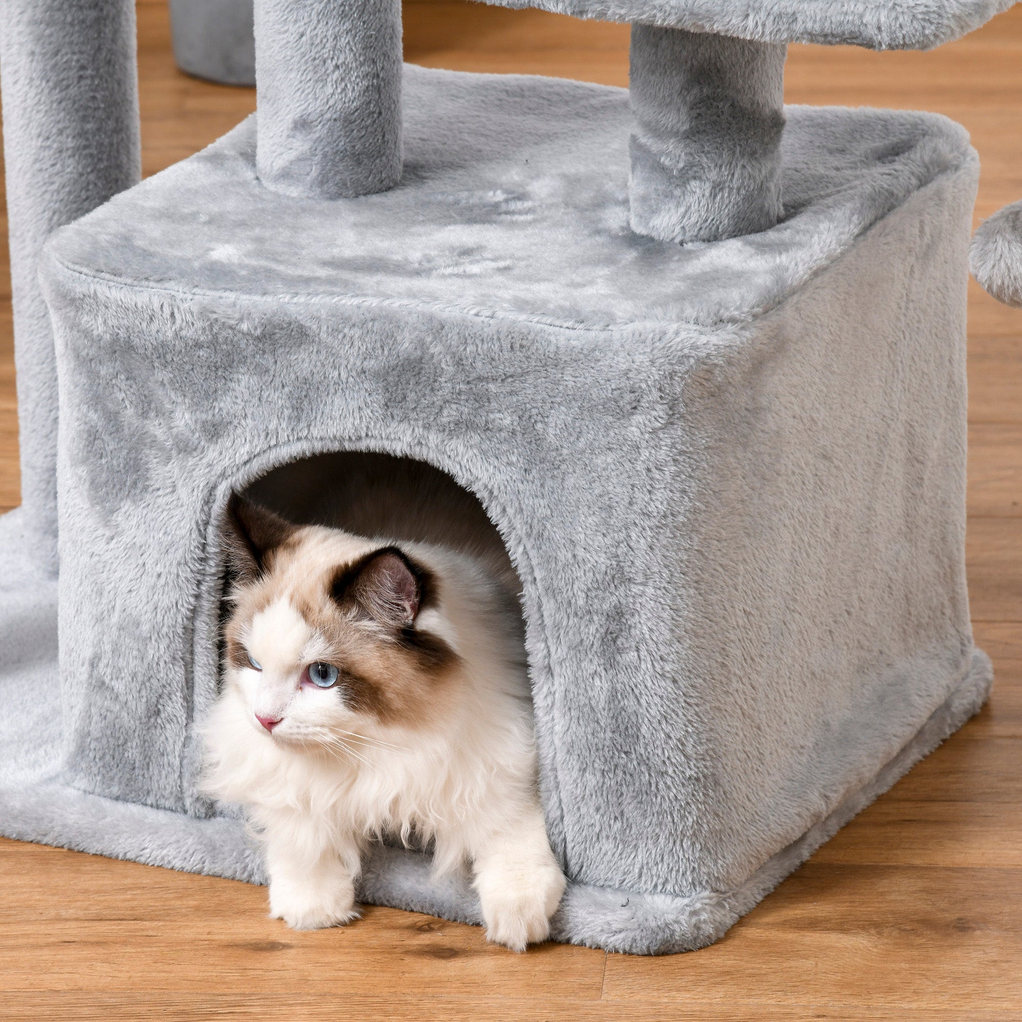 Arranhador para Gatos Cinzento 60x40x114 cm com Postes de Sisal e 3 Plataformas