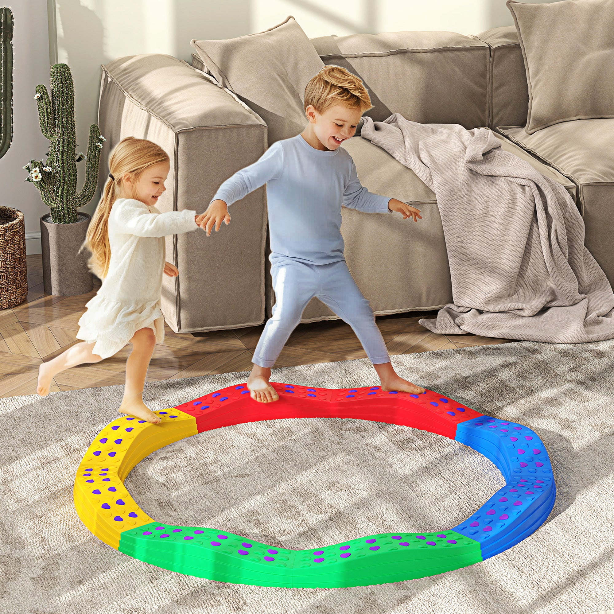 Traves de Equilíbrio Multicor Ø125x8 cm para Crianças acima de 3 Anos