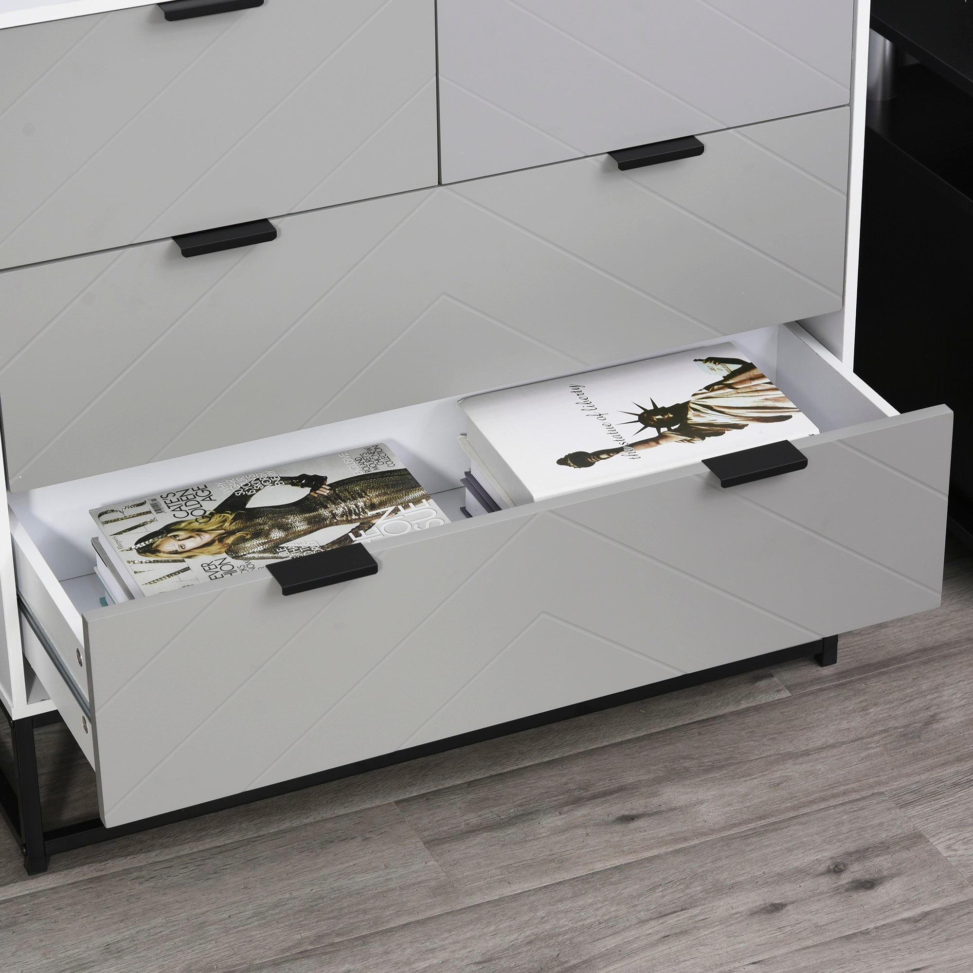 Cômoda de Cabeceira Cinza 80x40x79 cm - Design Moderno e Resistente