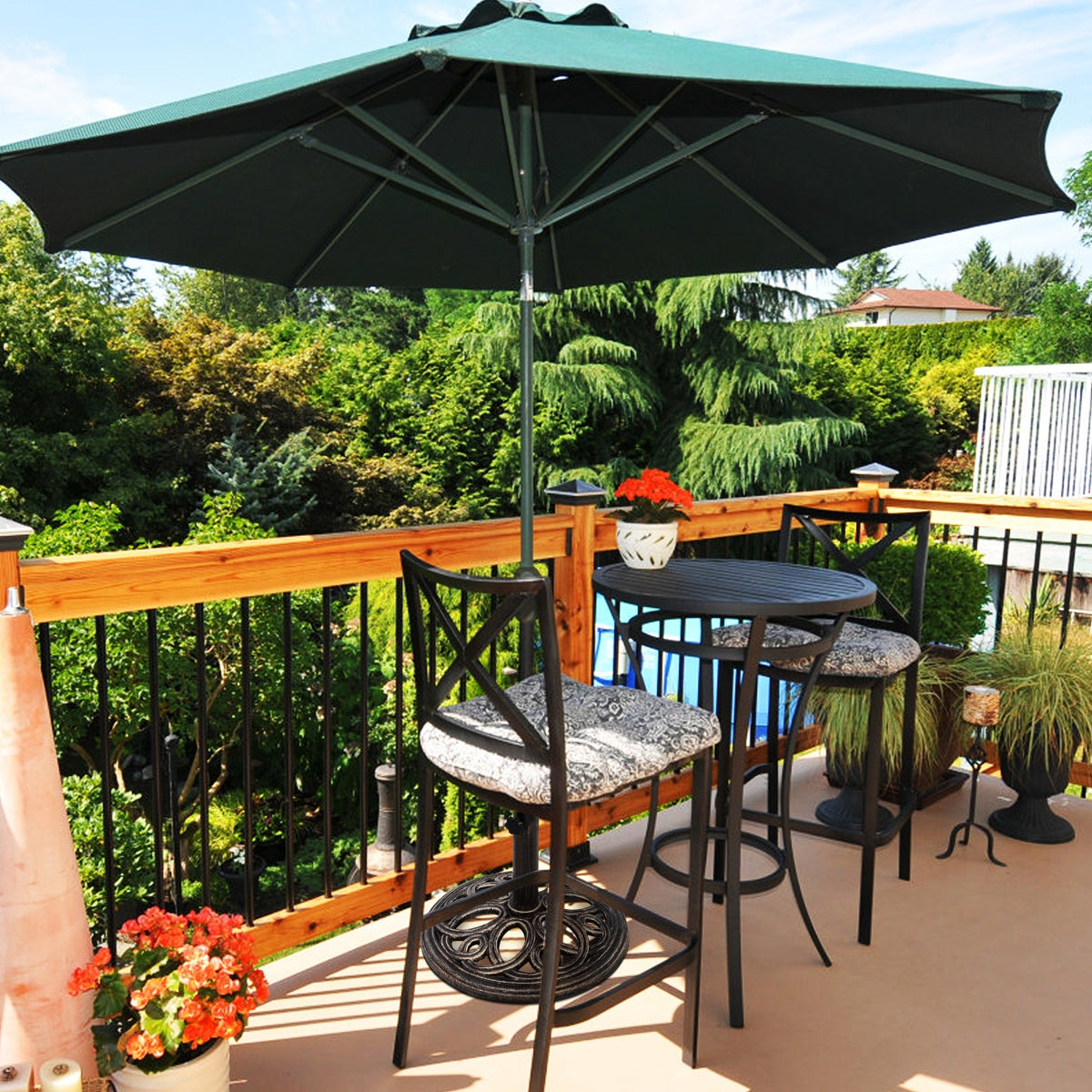 Base para Sombrilha em Fundição para Pátio Suporte Resistente para Sombrilha 38-48 mm Bronze 45 x 32 cm