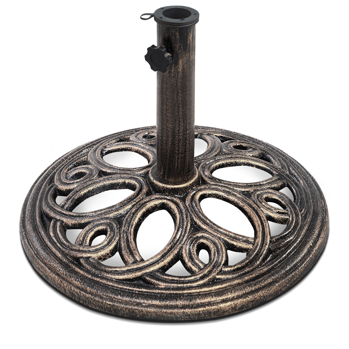 Base para Sombrilha em Fundição para Pátio Suporte Resistente para Sombrilha 38-48 mm Bronze 45 x 32 cm