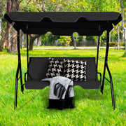 Baloiço de Jardim com Toldo e 3 Lugares 172 x 154 x 110 cm Preto