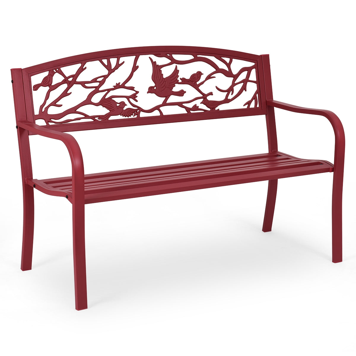 Banco de Jardim de 2 Lugares em Metal para Jardim Pátio Varanda 127 x 59,5 x 87,5 cm