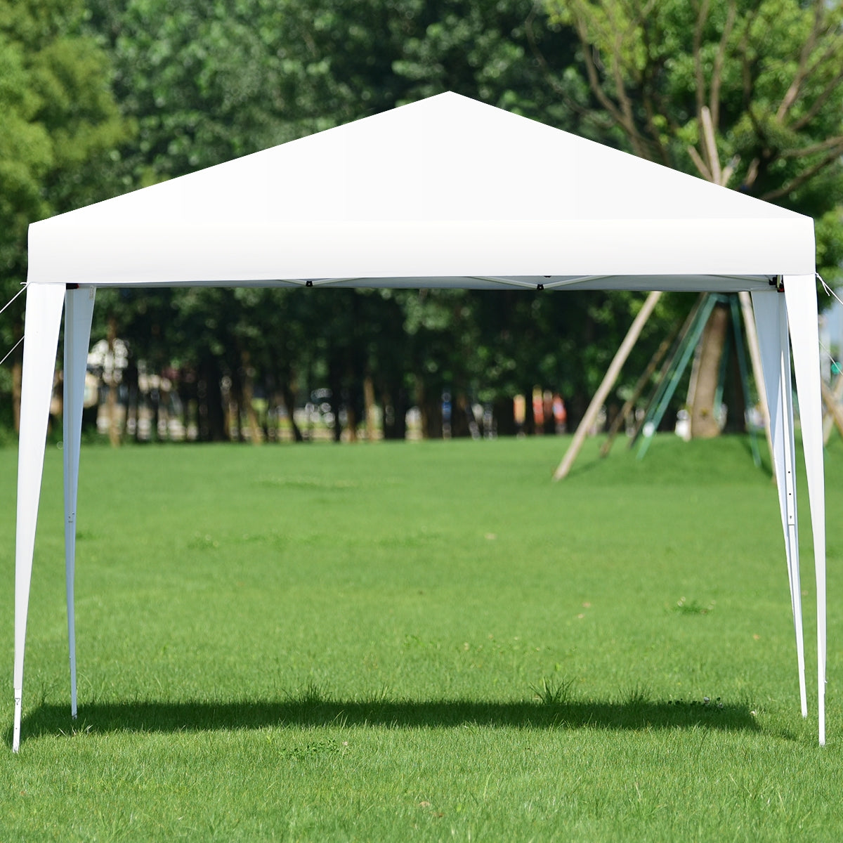 Gazebo de Jardim Dobrável Ajustável em Altura 3x3 m Tenda Branca