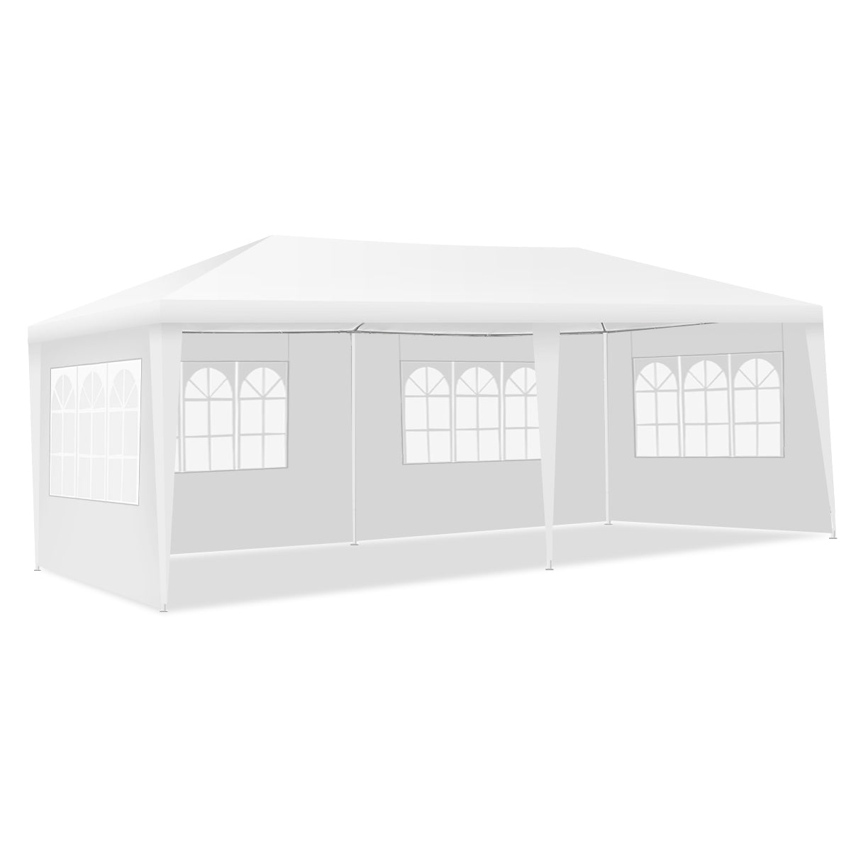 Glorieta para Eventos Portátil com 4 Paredes Removíveis em Branco 6 x 3 x 2,5 m