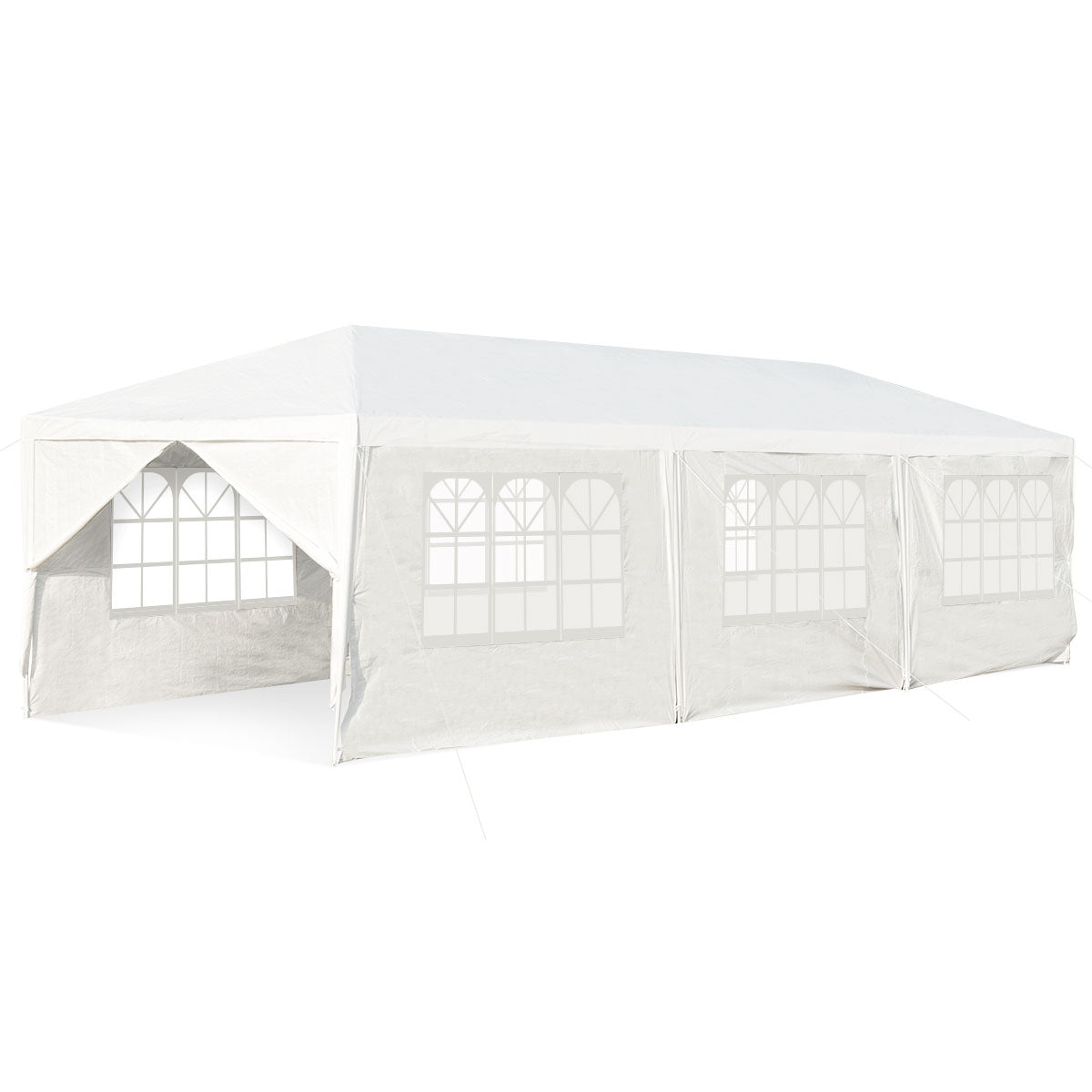 Toldo Impermeável 3 x 9 m com 6 Painéis Laterais Removíveis e 2 Portas para Eventos ao Ar Livre