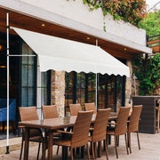 Toldo Telescópico e Retrátil Resistente aos Raios UV Impermeável com Manivela Manual Altura Regulável para Janela Varanda Bege 250 x 125 cm