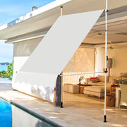 Toldo Retráctil e Telescópico Resistente aos Raios UV Impermeável com Manivela Altura Regulável para Janela Varanda Jardim Bege 150 x 120 cm