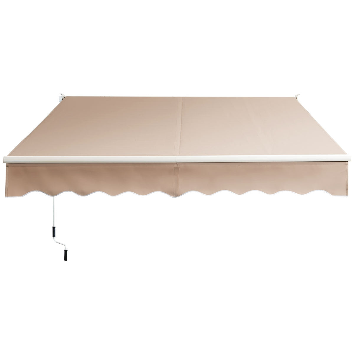 Toldo Retrátil 295 x 250 cm com Manivela Manual Marquise para Parede Porta Janela Bege