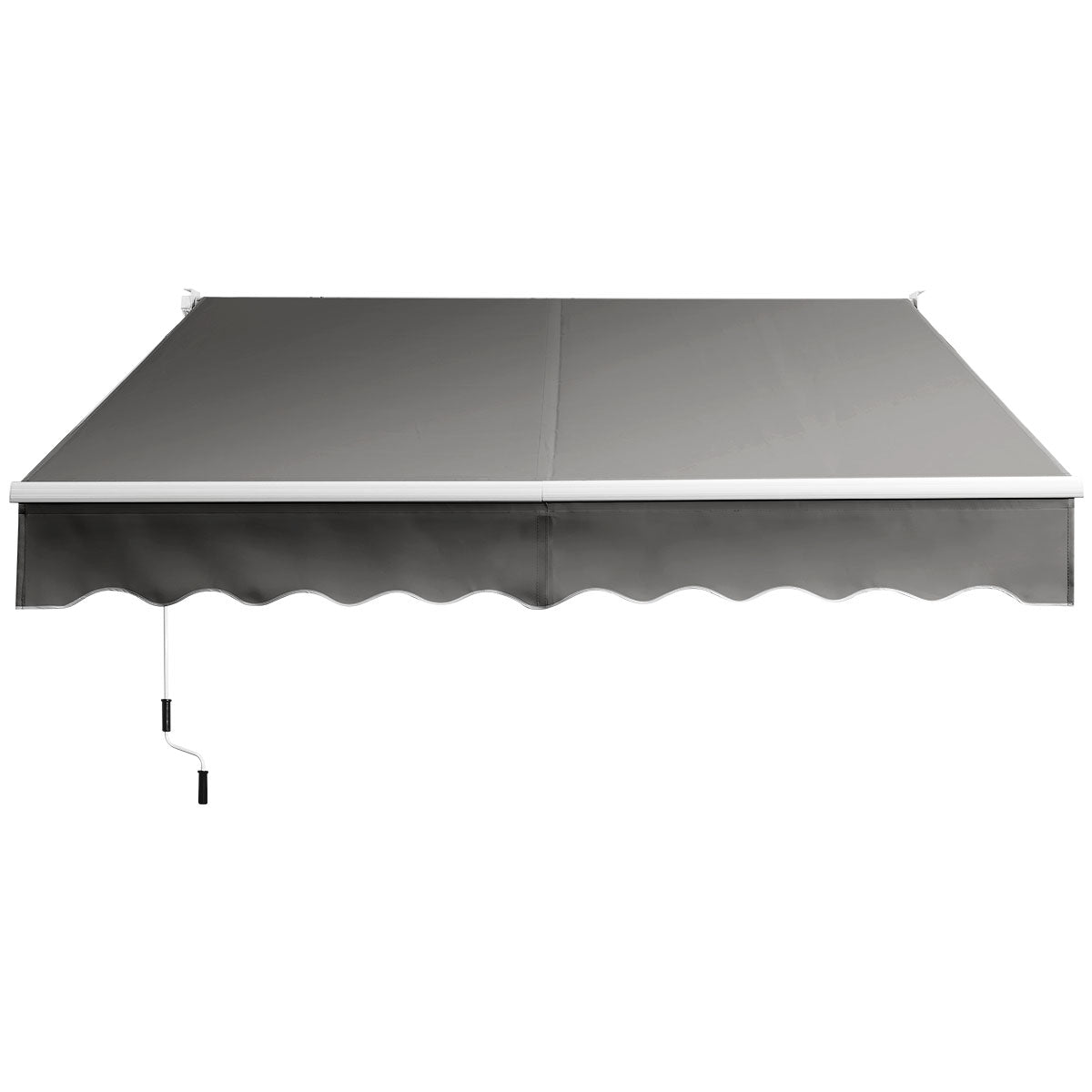 Toldo Retrátil 295 x 250 cm com Manivela Manual Marquise para Parede Porta Janela Cinzento
