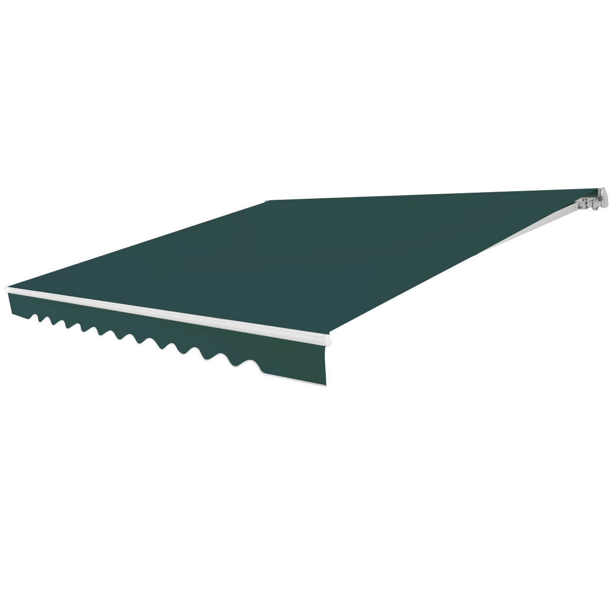 Toldo Retráctil em Alumínio 3,6 x 3 m com Manivela e Tecido Impermeável em Verde para Exterior