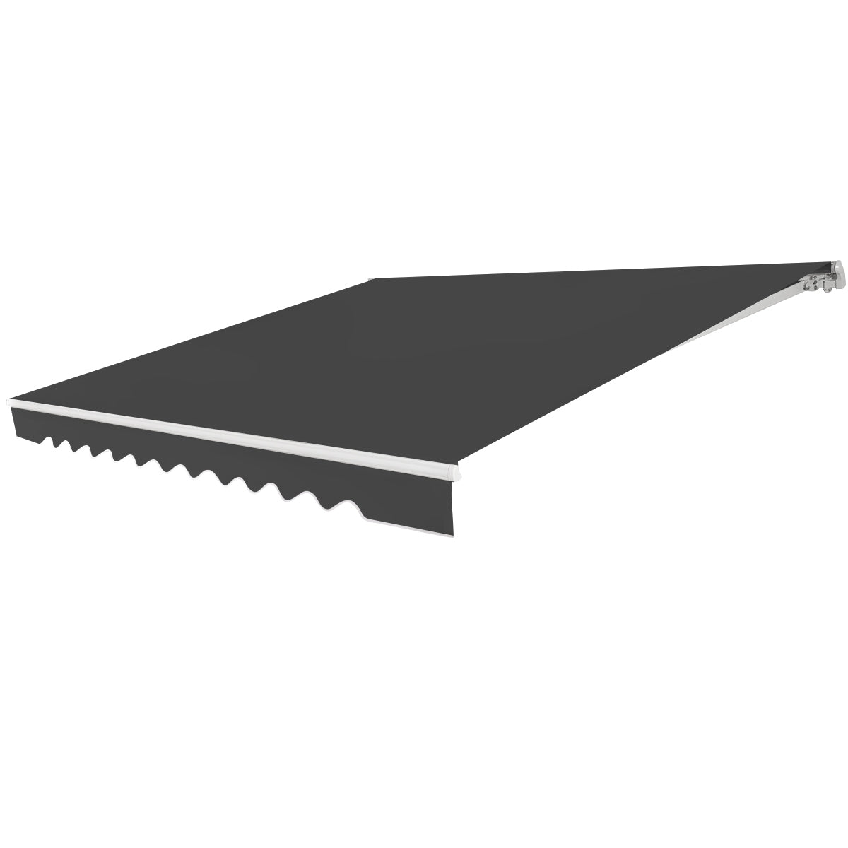 Toldo Retráctil 3,6 x 3 m em Alumínio com Manivela e Poliéster Impermeável para Exterior Cinzento