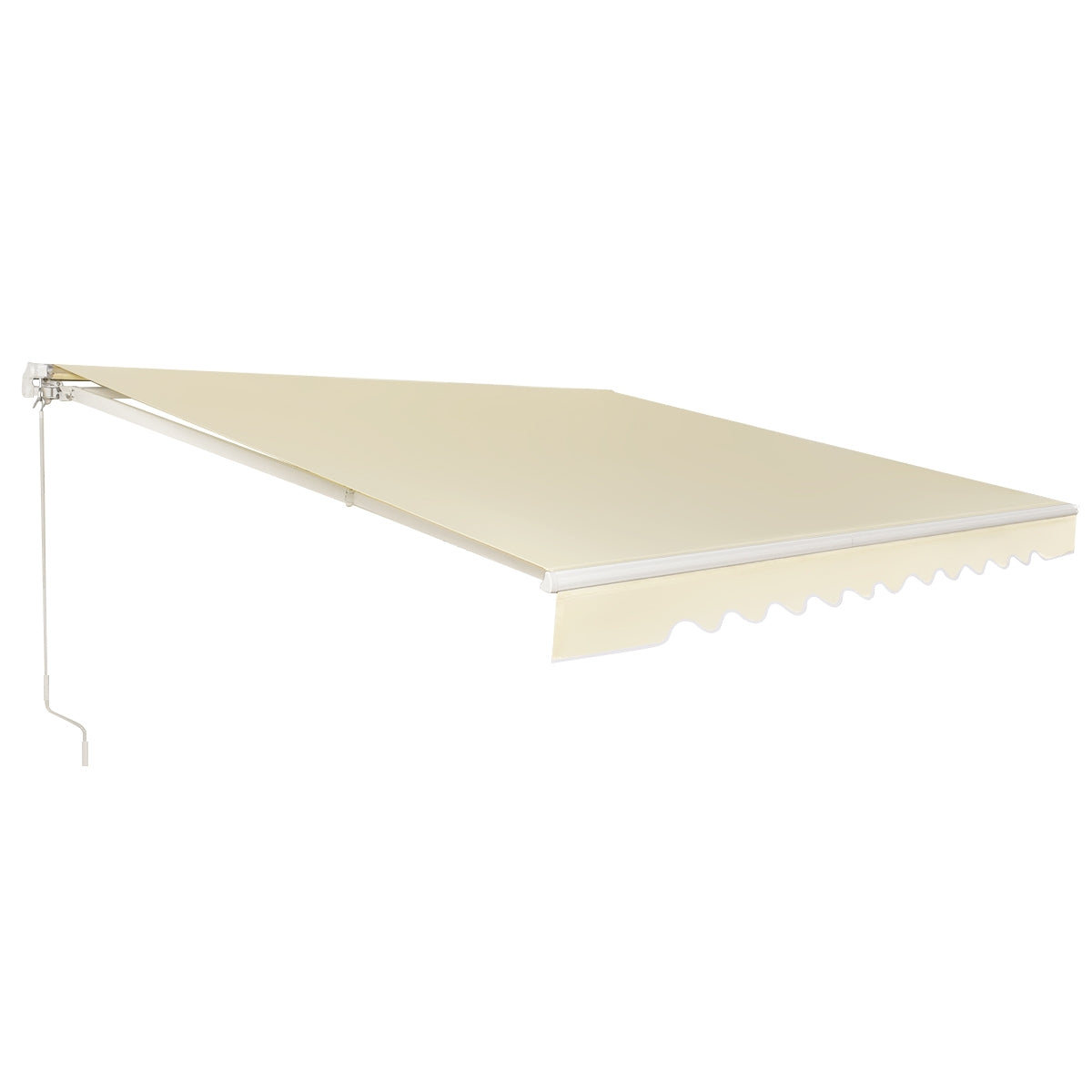 Toldo Retrátil 3 x 2,5 m em Alumínio com Manivela e Poliéster Impermeável para Exterior Bege