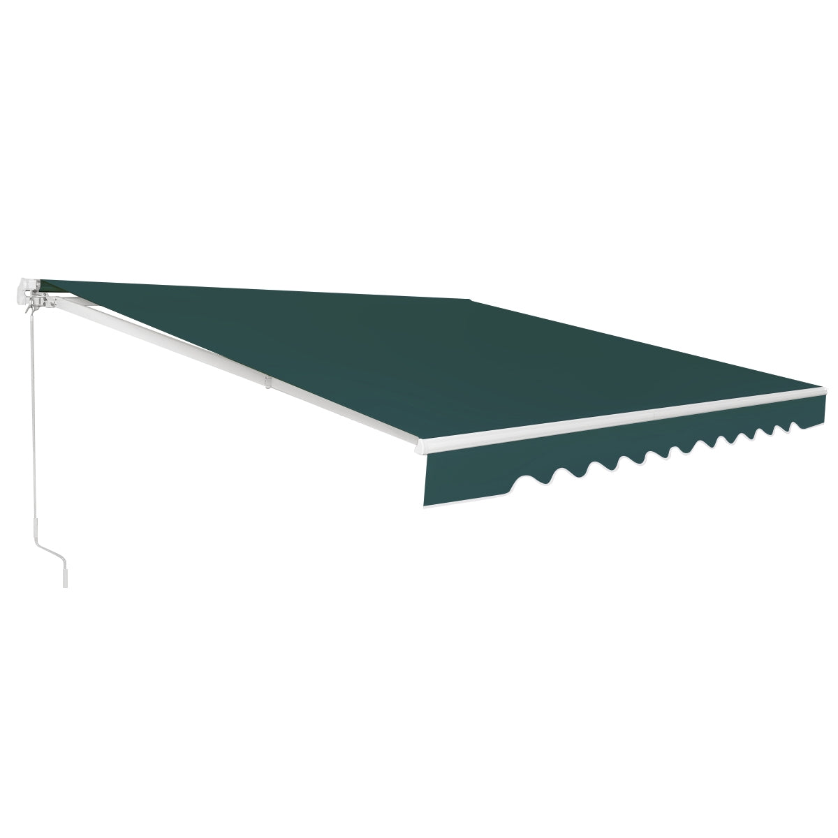Toldo Retráctil 3 x 2,5 m em Alumínio com Manivela e Poliéster Impermeável para Exterior Verde