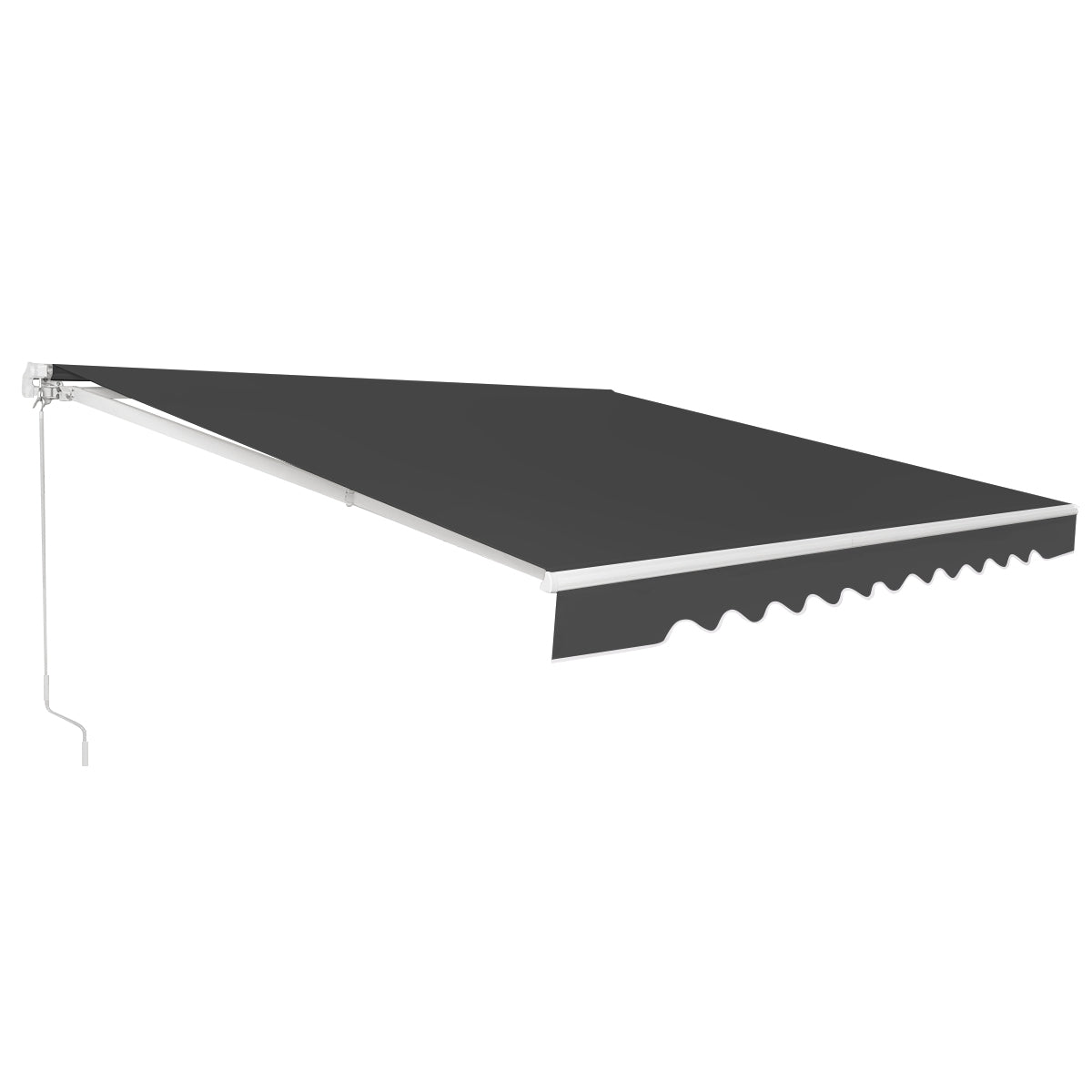 Toldo Retrátil em Alumínio 3 x 2,5 m com Manivela e Tecido Impermeável Exterior Cinzento