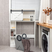 Armário de Armazenamento Sobre o Vaso Sanitário Organizador de Casa de Banho Independente com Porta Prateleiras 84 x 17 x 128 cm Branco