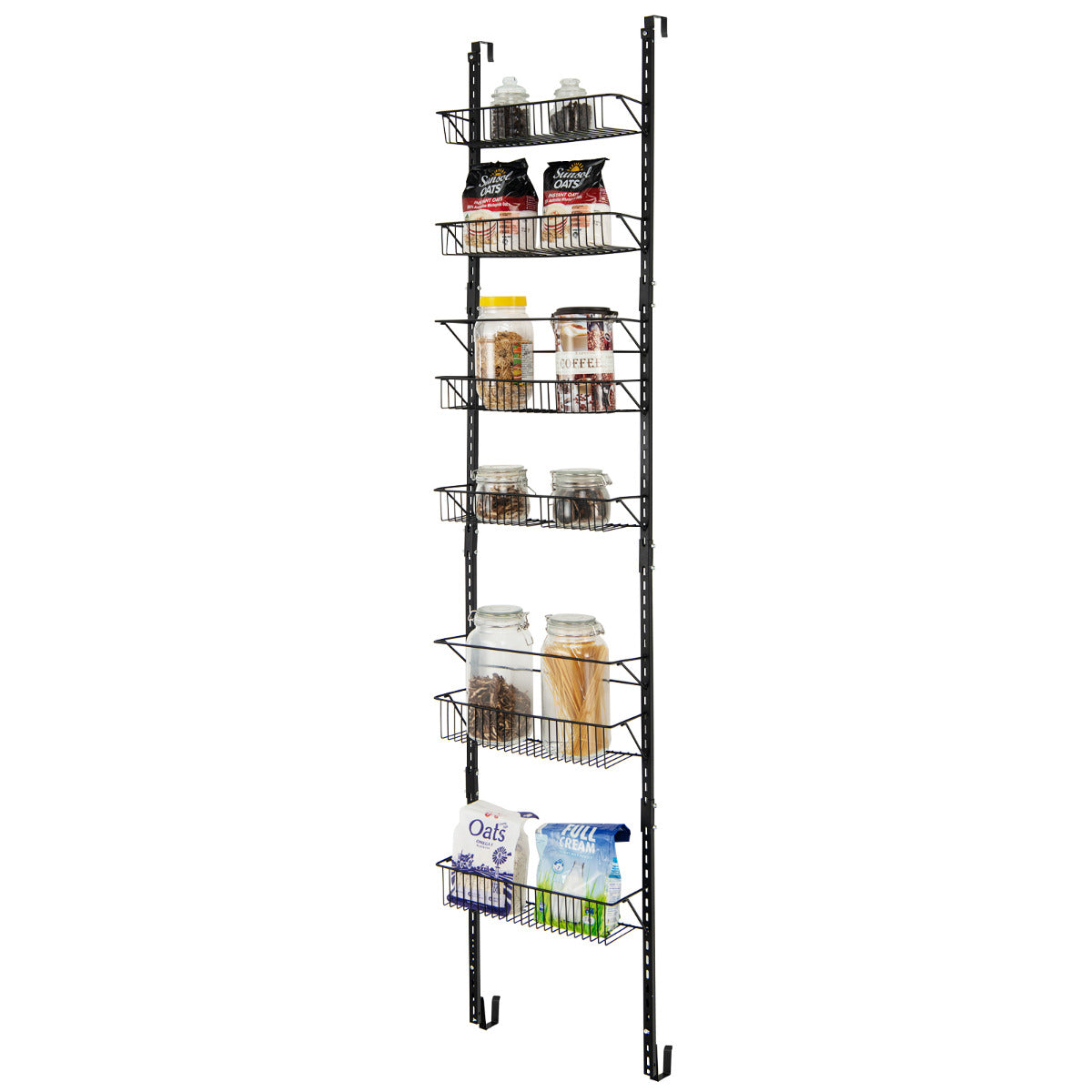 Organizador de Despensa Sobre a Porta – 43 x 13 x 208 cm – Preto – Ferro