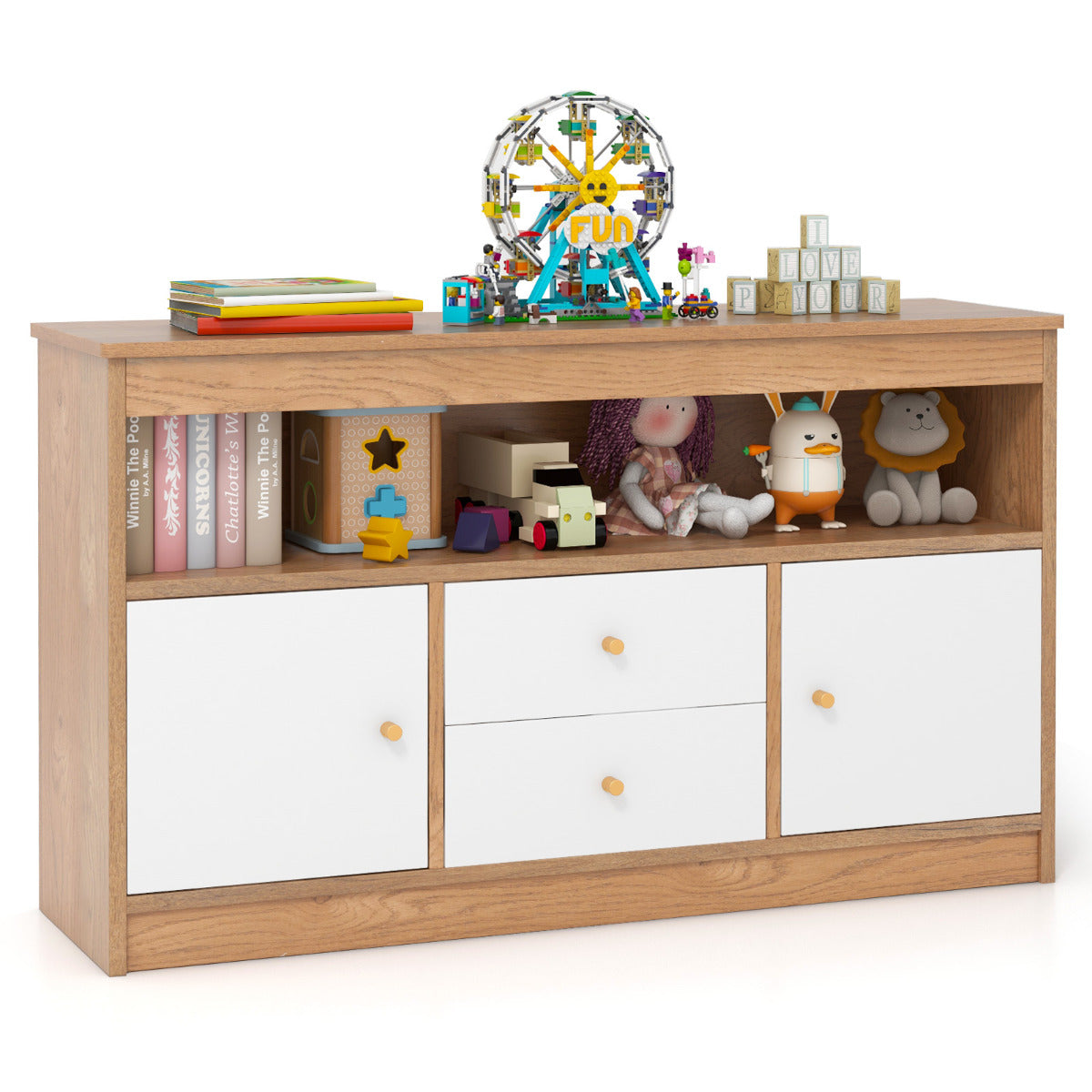 Organizador de Brinquedos para Crianças – 62 cm – Natural – Madeira