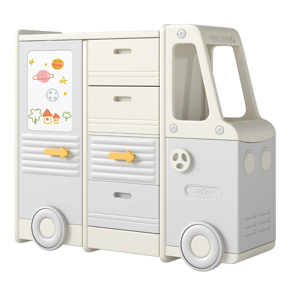 Organizador de Brinquedos para Crianças com Armários Gavetas Quadro Branco e Baú de Brinquedos para Sala Quarto 111 x 34 x 94 cm Cinzento