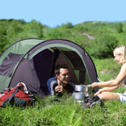 Tenda de Campismo Pop-Up – 250x150x100 cm – Verde e Preto – Poliester