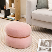 Otomano Oval – 44 x 35 x 35 cm – Rosa – MDF e Madeira