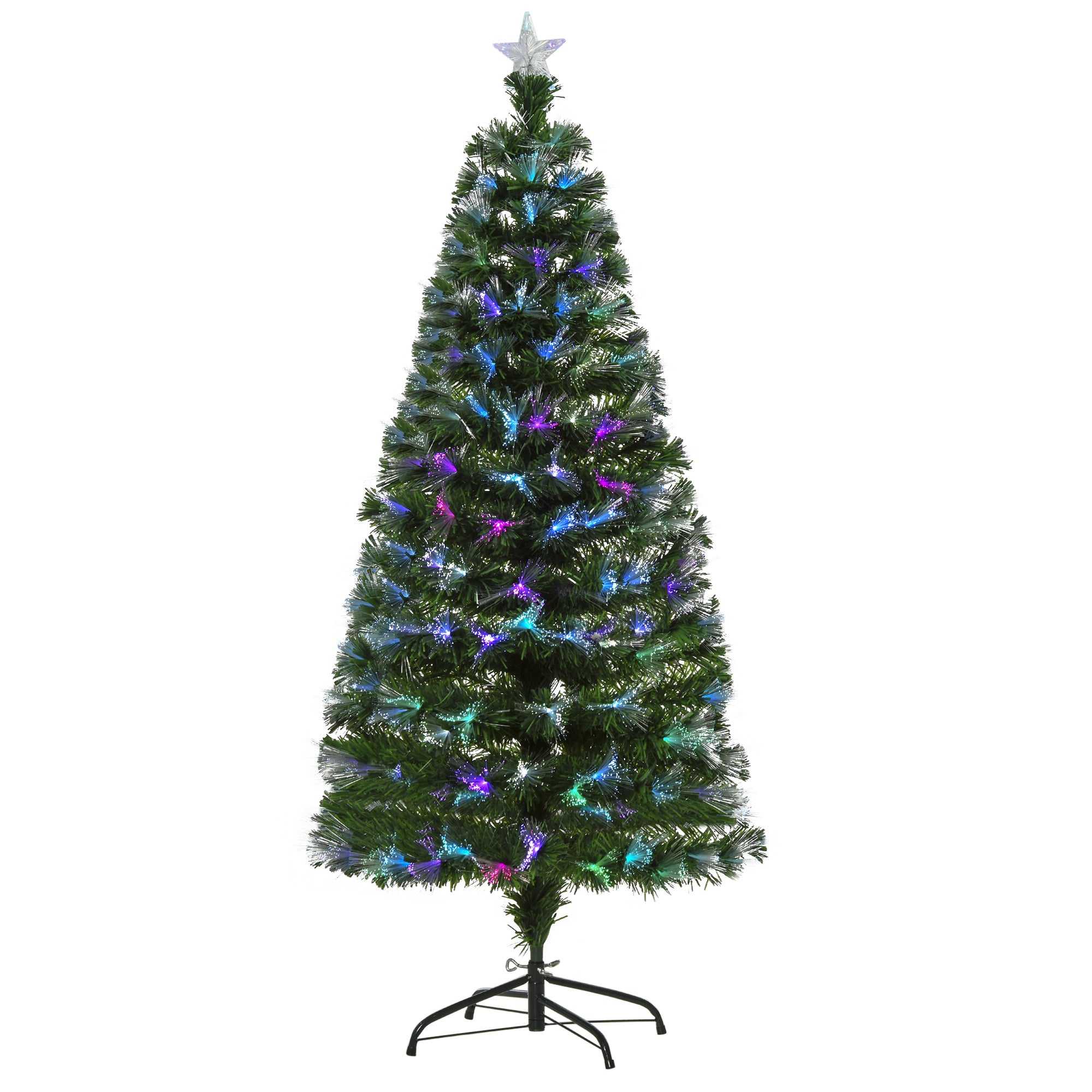 Árvore de Natal Artificial 150cm Verde com Luzes LED Multicoloridas - Ø74x150 cm