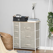 Cómoda Multifuncional – 63,5x30x71cm – Branco, Carvalho e Cinza Claro – MDF e Metal