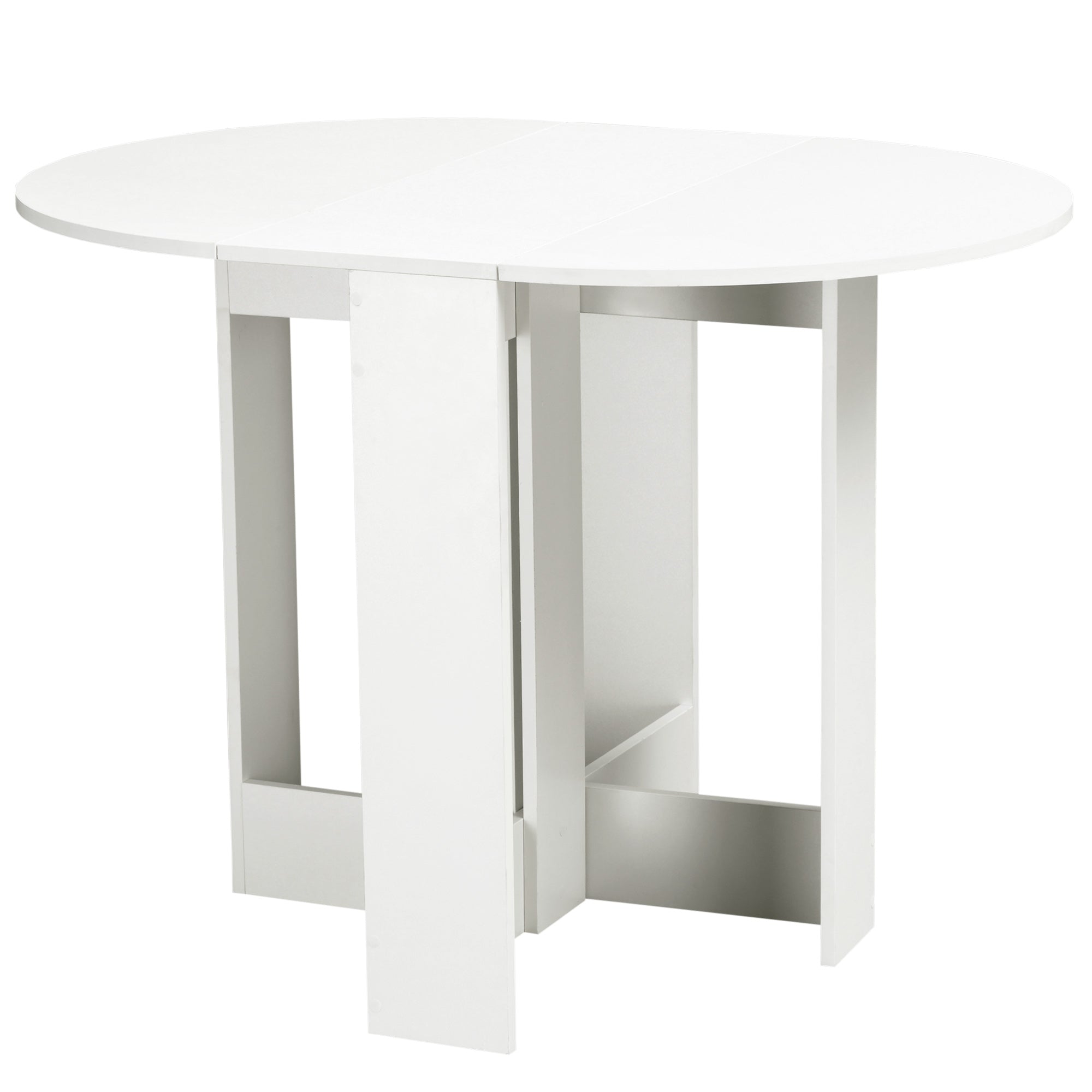 Mesa de Sala de Jantar Dobrável 104x76x73,7cm Cor Branco