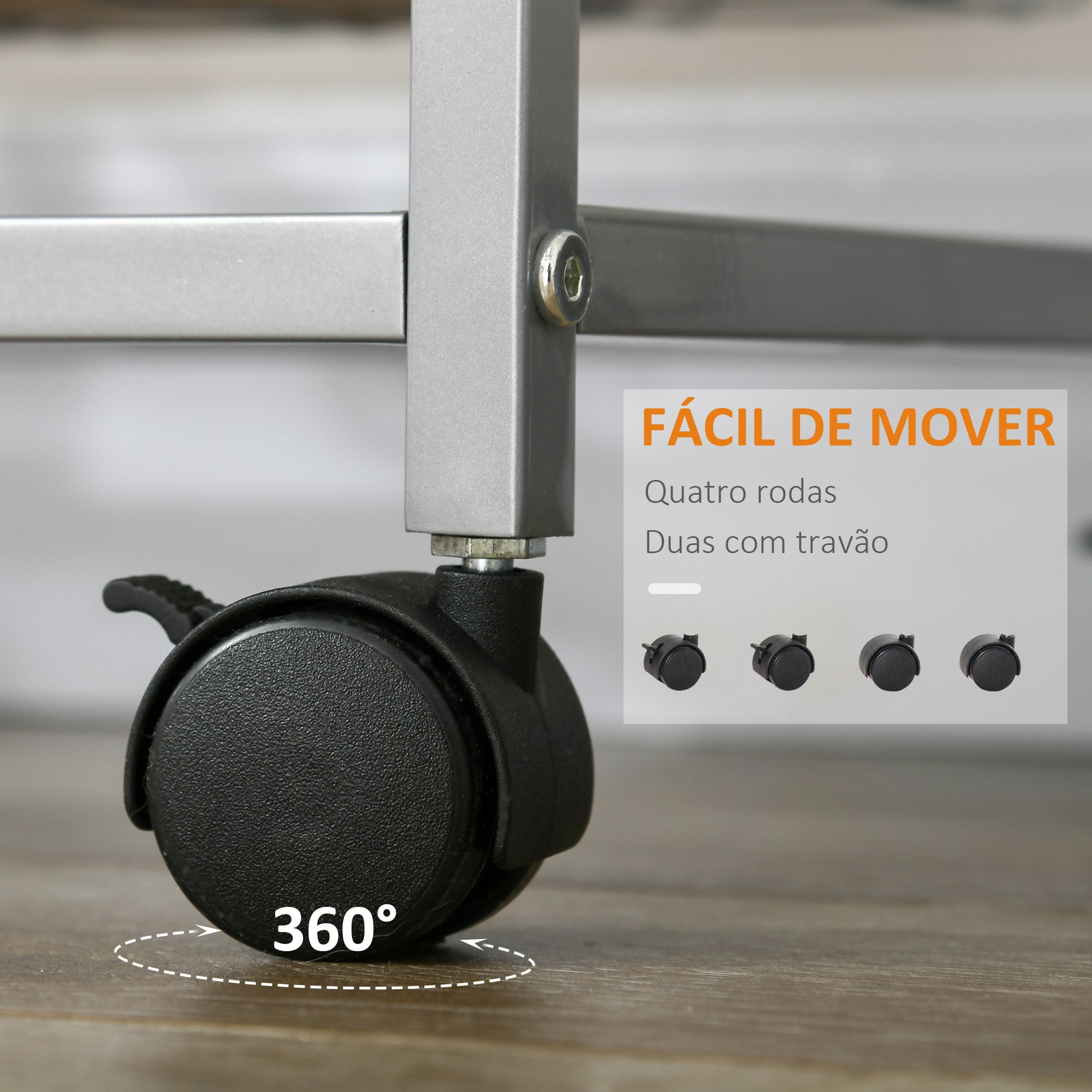 Carrinho de Cozinha Multifuncional Branco 36,5x36,5x89cm