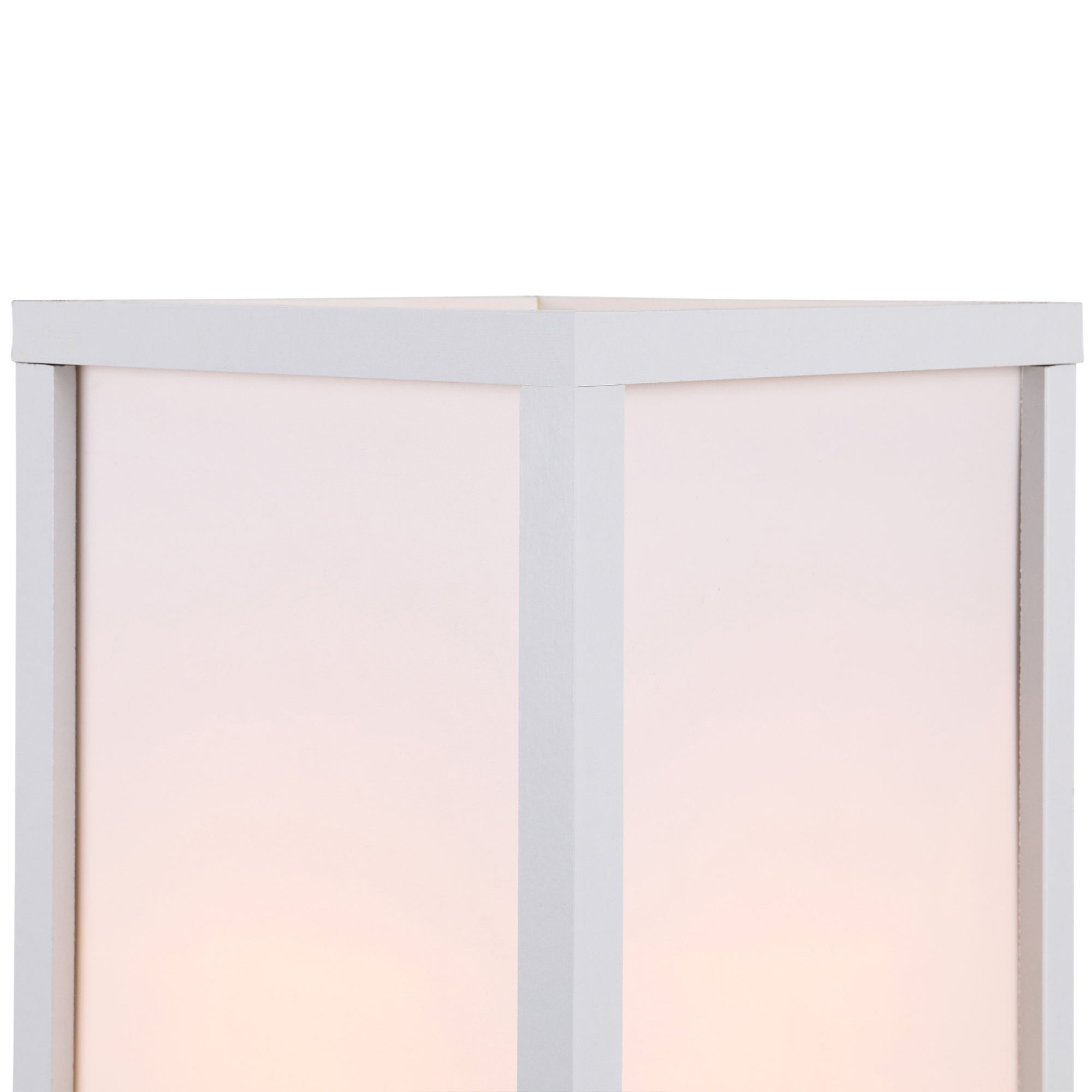 Candeeiro de Pé com 3 Prateleiras de Armazenamento 26x26x160cm Branco