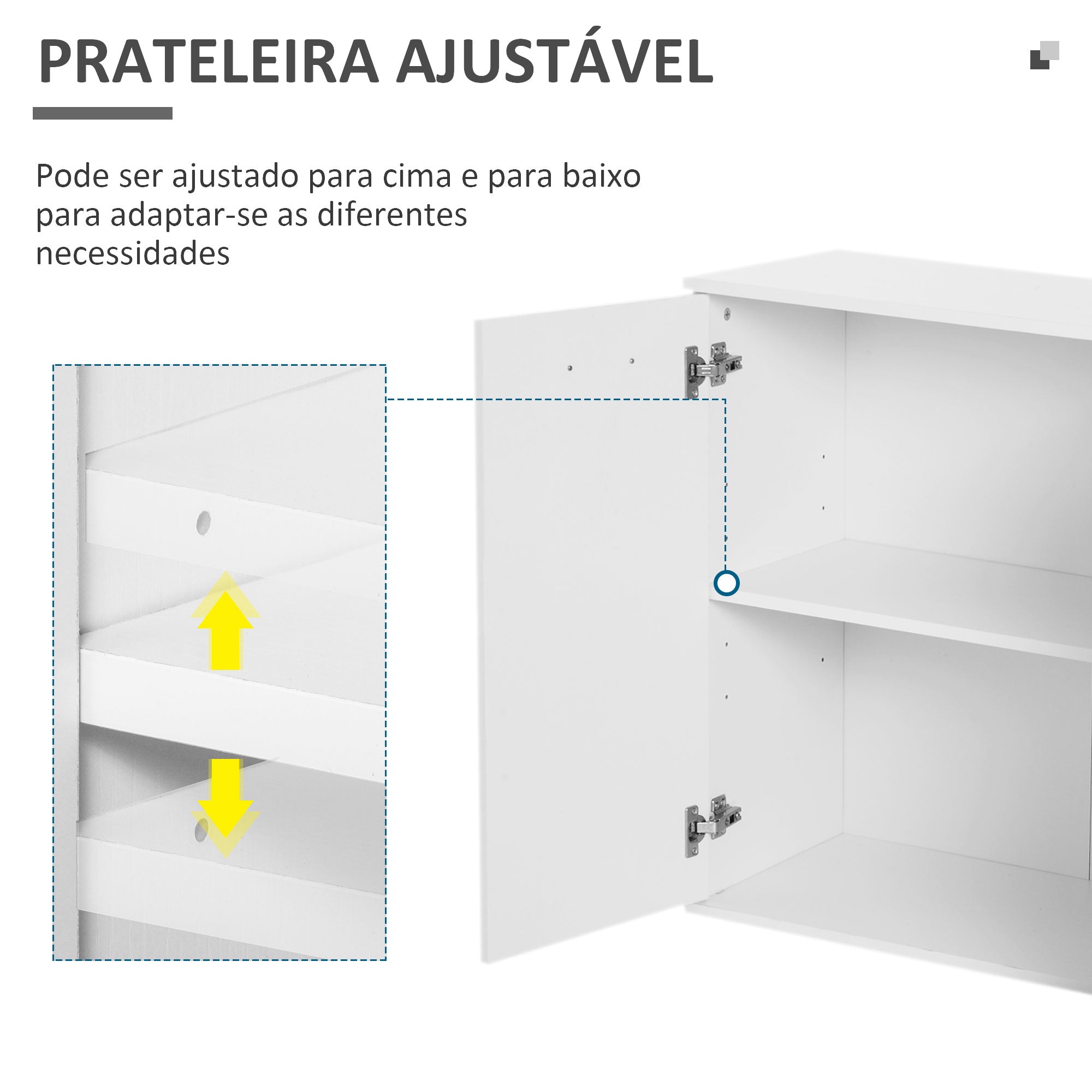 Armário Organizador de Armazenamento Branco 106x35x76cm