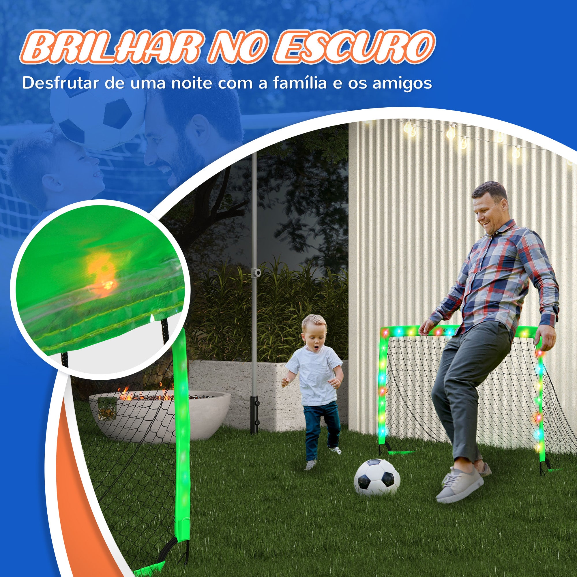 Conjunto de 2 Balizas de Futebol para Crianças 120x90x90 cm Verde