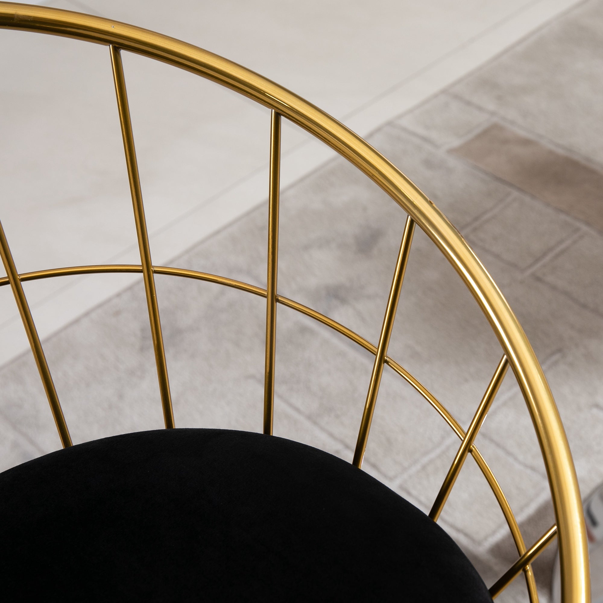 Conjunto de 2 Bancos Altos de Cozinha em Ouro 52,5x47x97 cm