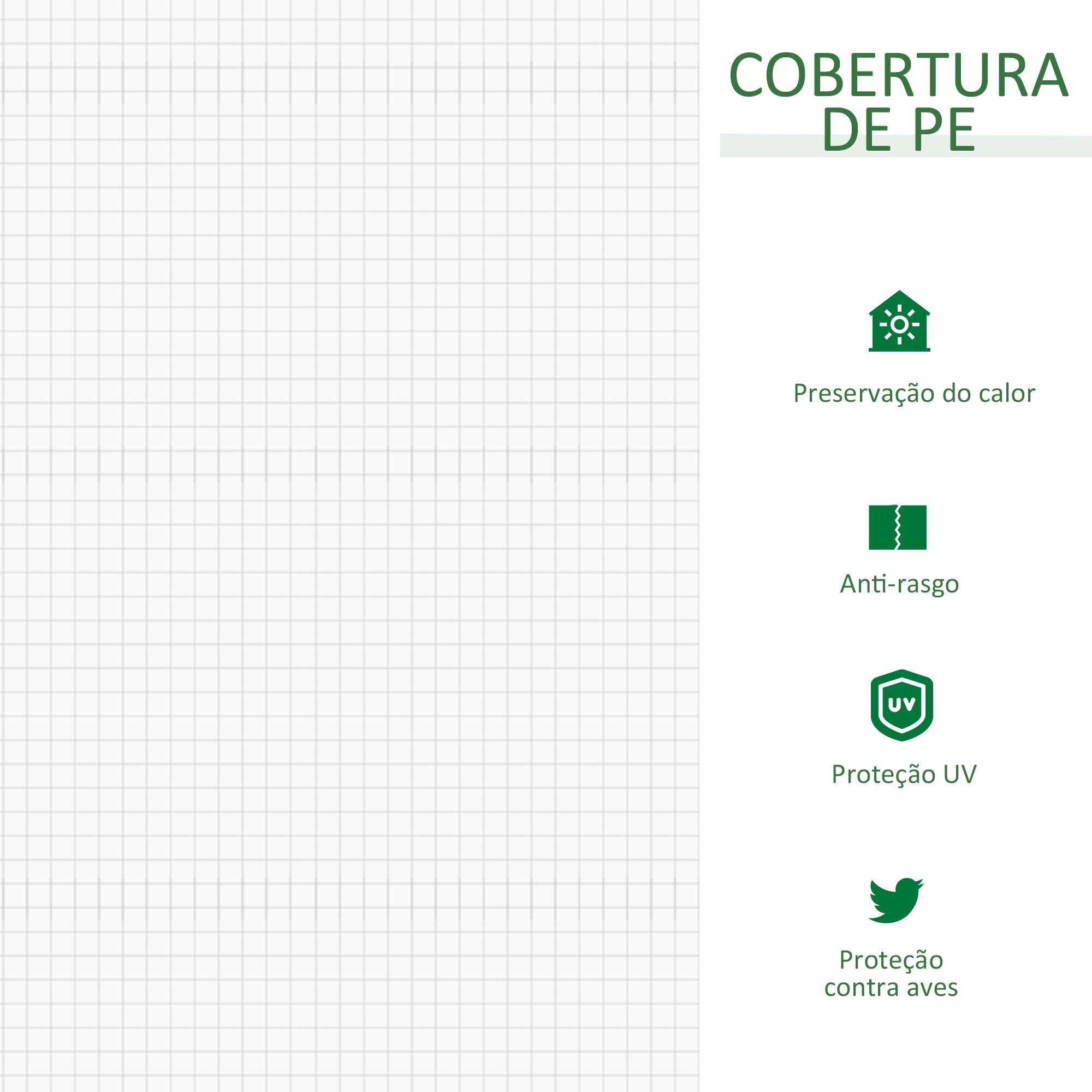 Estufa de Jardim – 180x90x90 cm – Branco – Aço