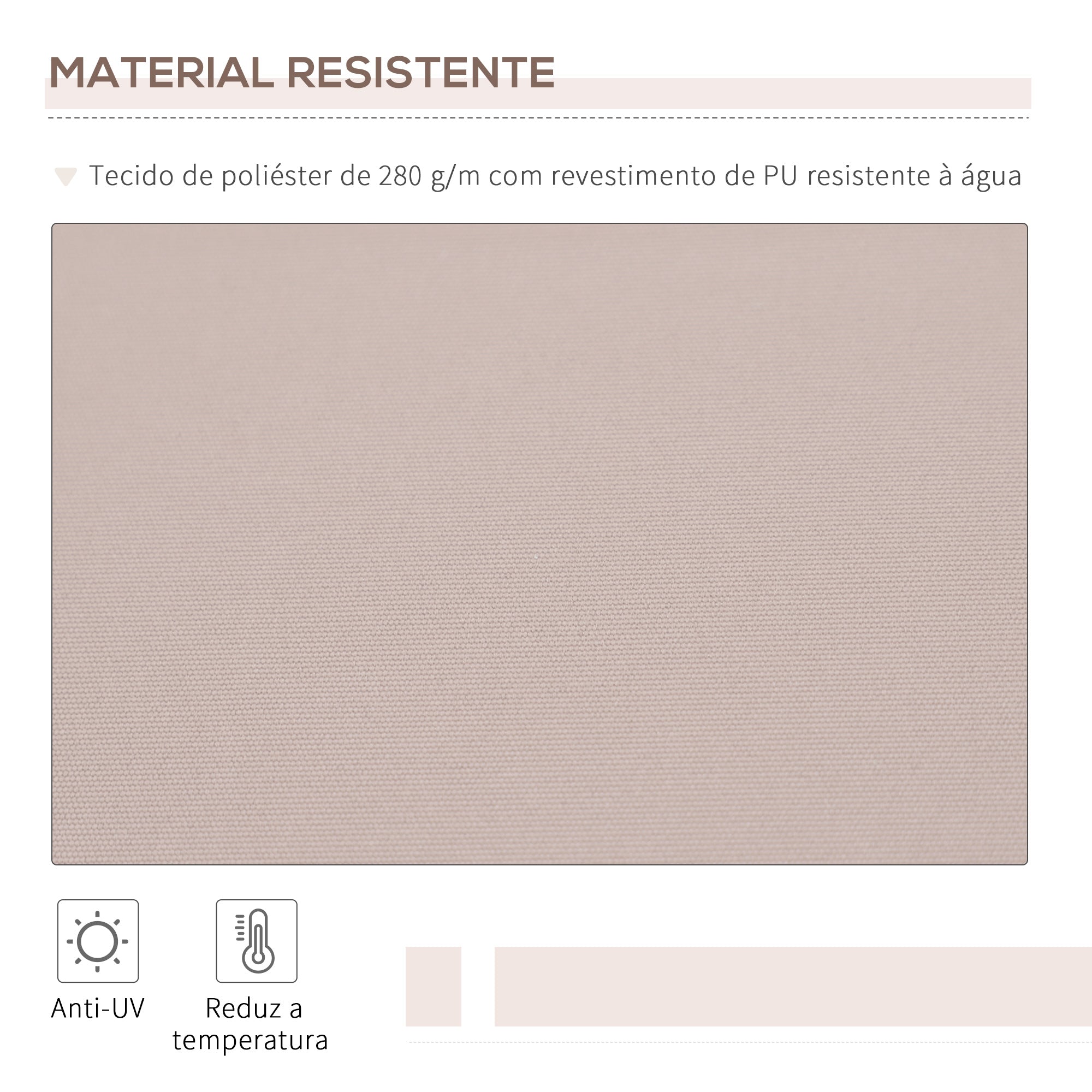 Toldo Manual com Manivela Retrátil 295x200 cm Bege
