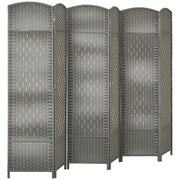 Biombo Dobrável de 6 Painéis 270x180 cm - Cinzento