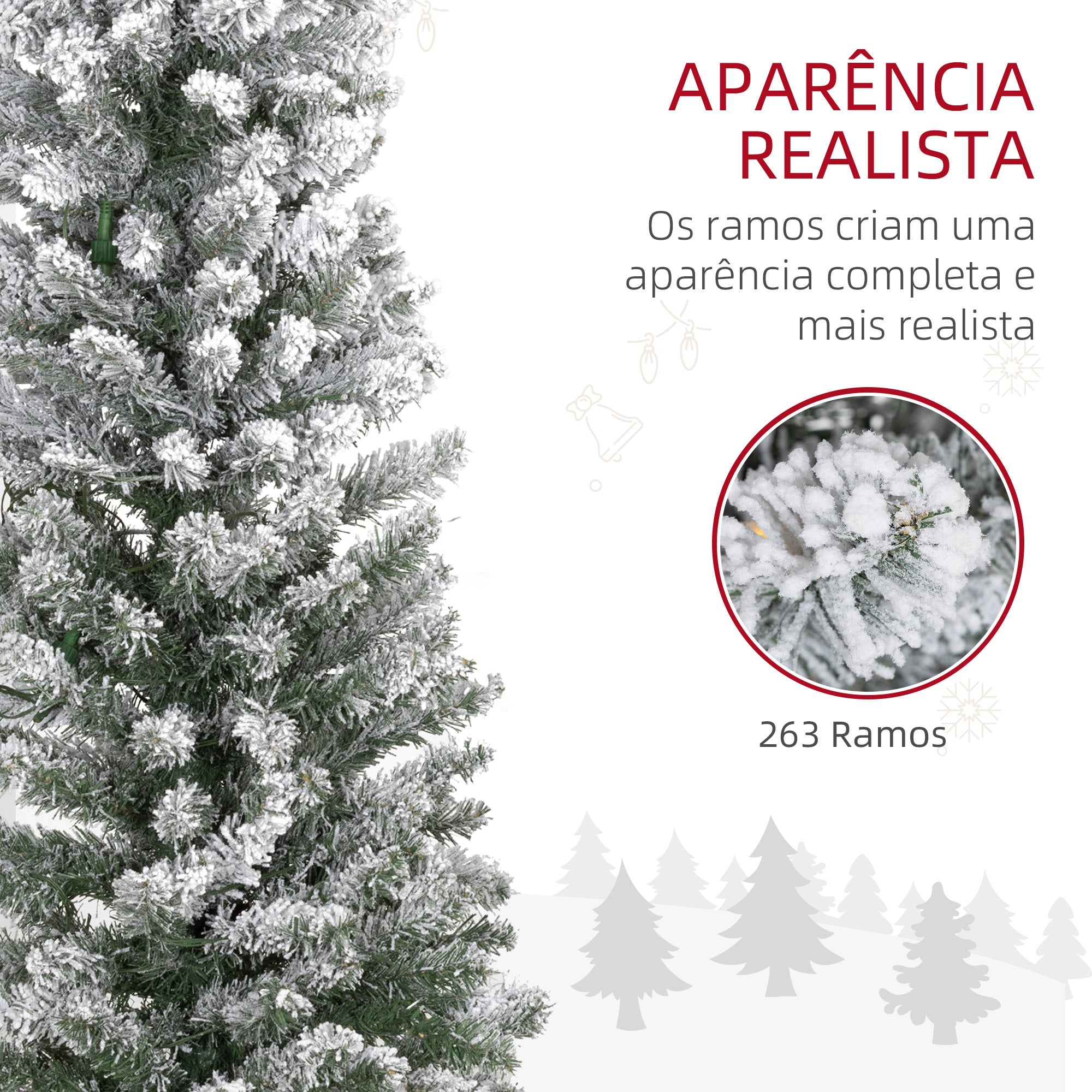 Árvore de Natal Artificial 150 cm Verde com 120 Luzes LED - Ø45x150 cm