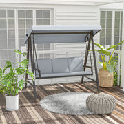 Baloiço de Jardim 3 Lugares Cinza 200x125x175 cm