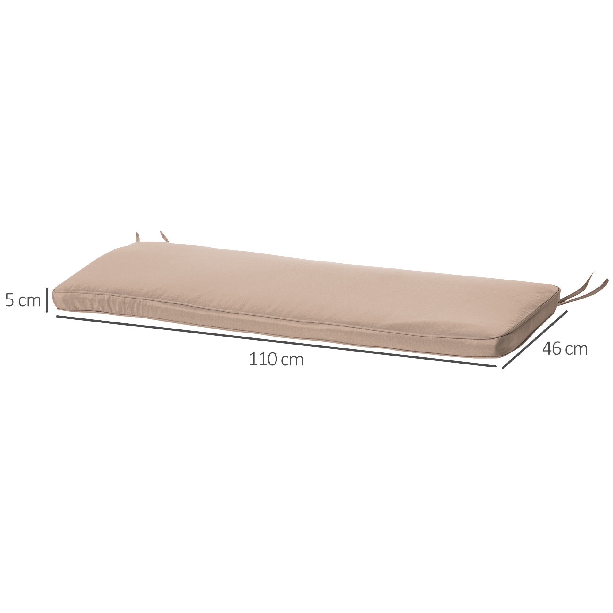 Almofada para Banco de Jardim 110x46x5cm Bege Escuro