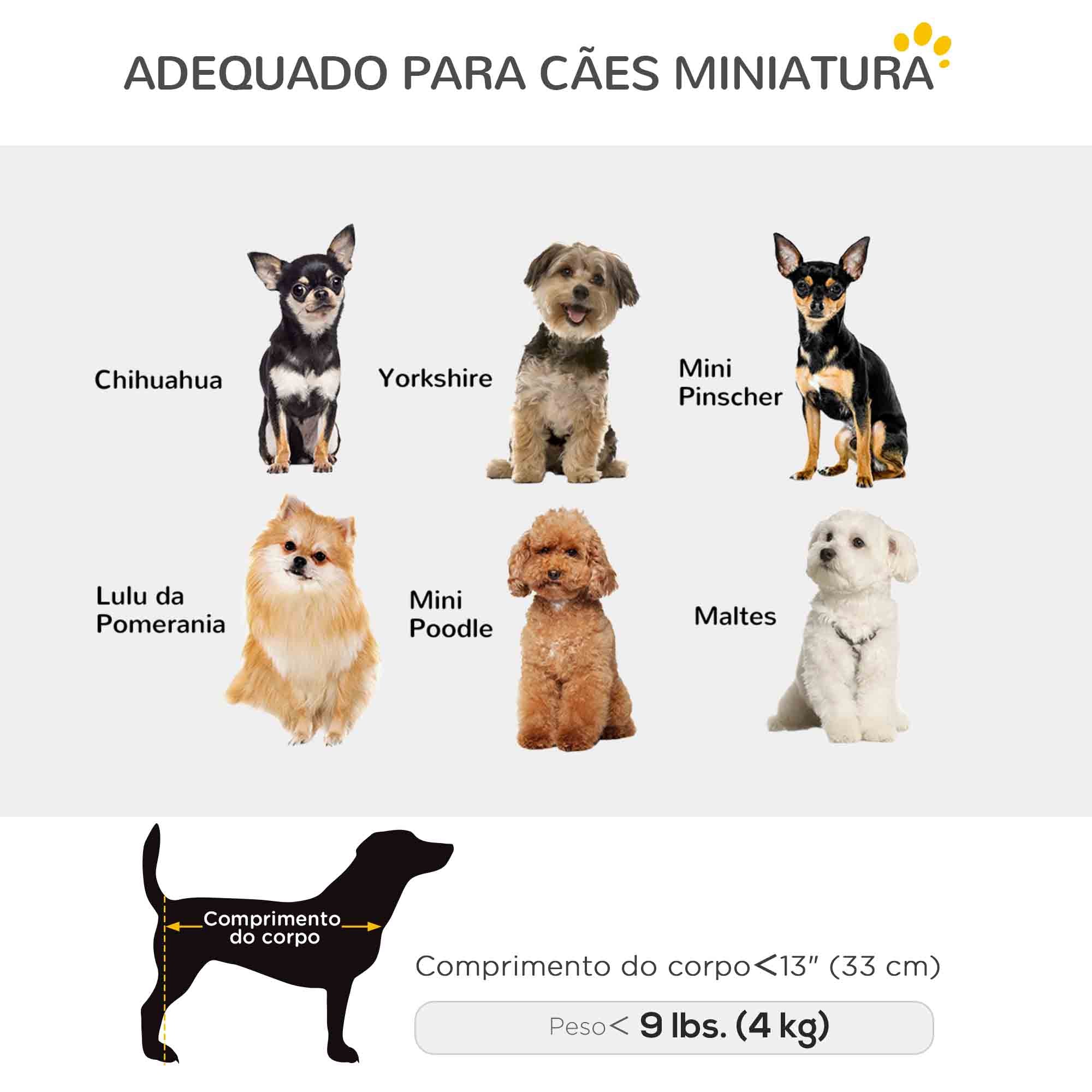 Carrinho para Cães Miniatura 53x45x28 cm - Preto