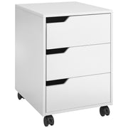 Bloco de Gavetas com 3 Gavetas e 4 Rodas 40x50x57,5 cm - Branco