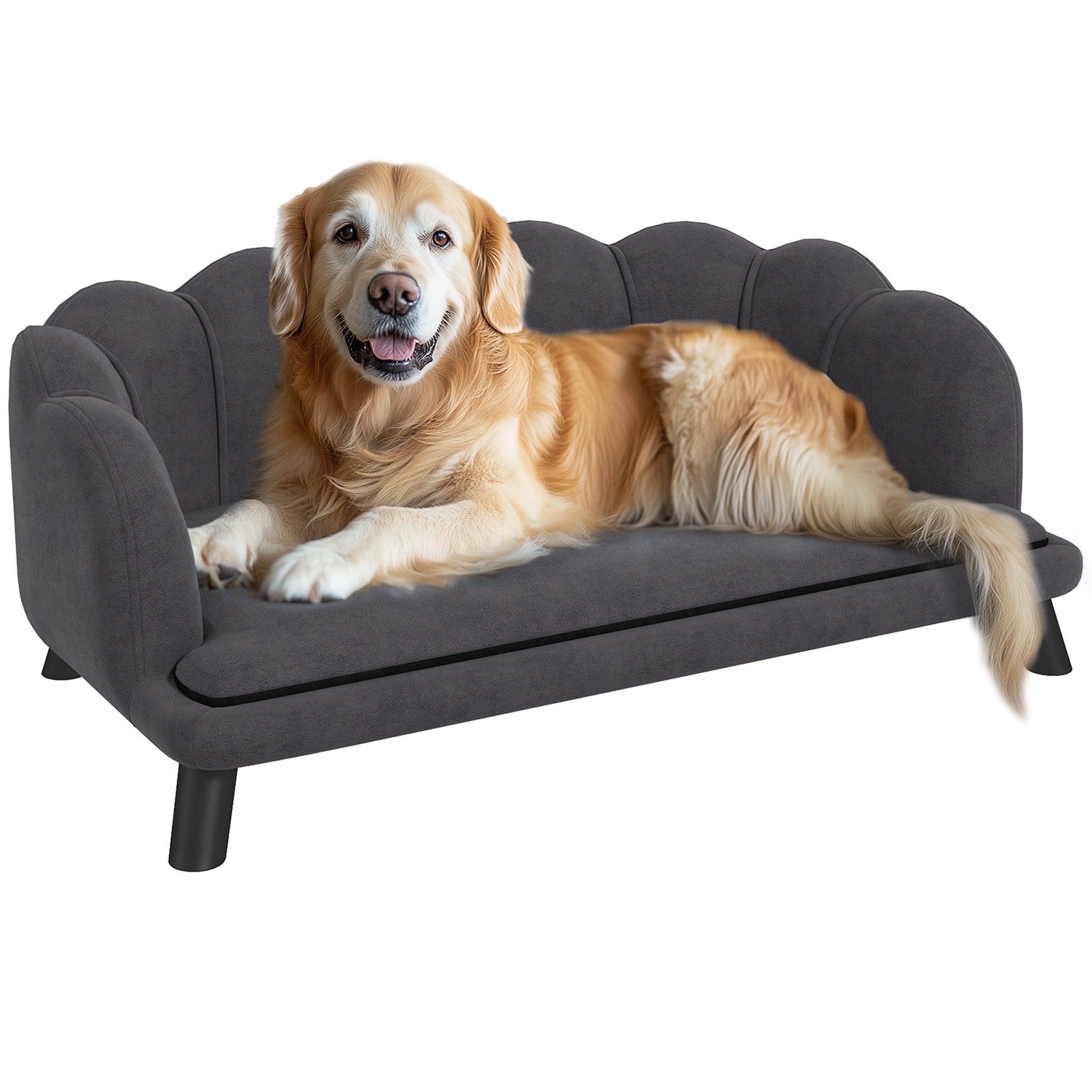 Sofá Cama para Cães Médios 98,5x60,5x35,5 cm Cinza Escuro