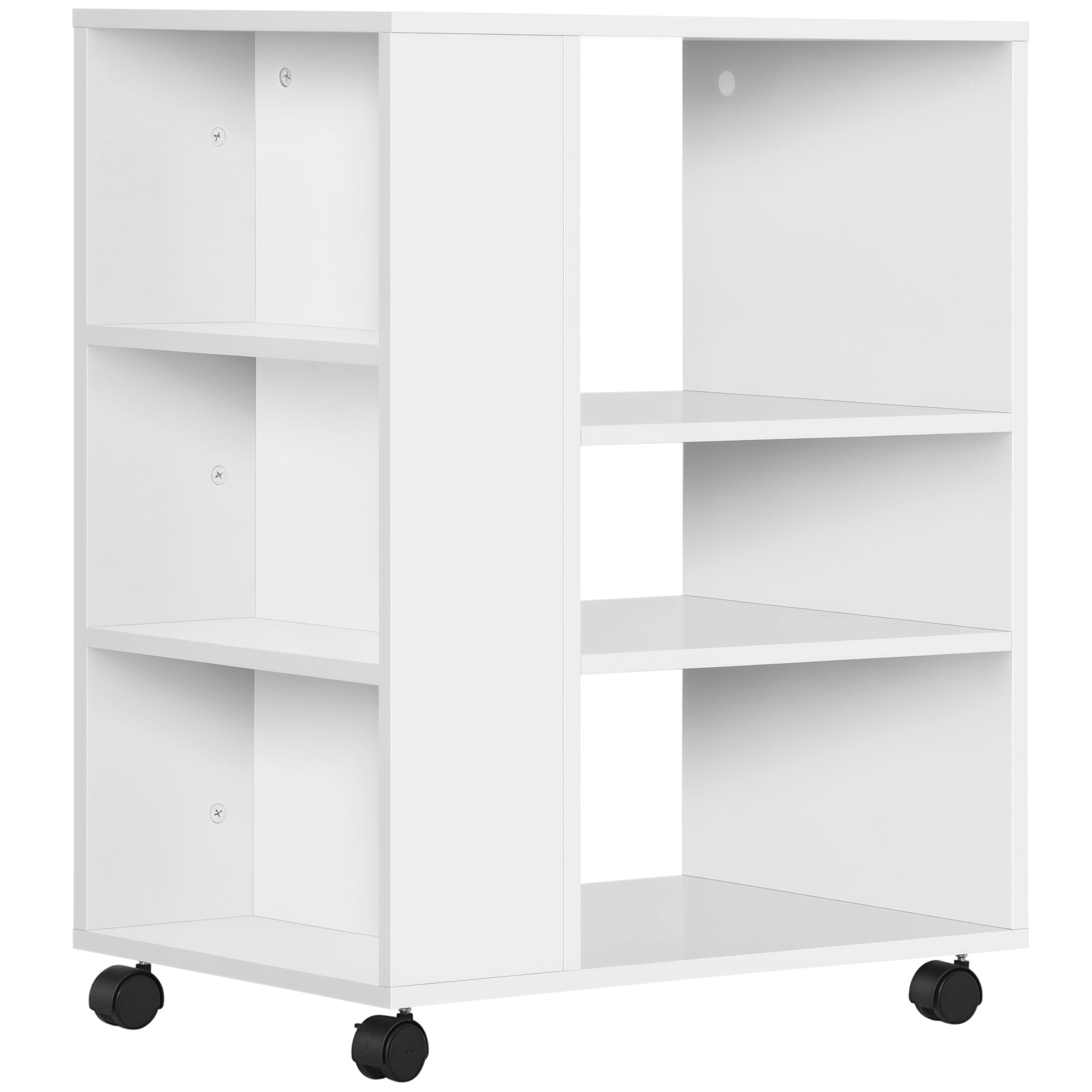 Armário para Impressora Móvel Auxiliar de Escritório Branco 60x40x75.8 cm