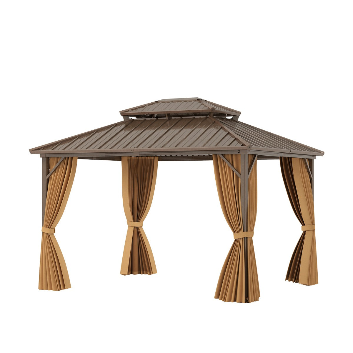 Pabellón Café com Mosquiteiro e Cortinas - Estrutura Resistente