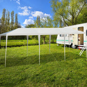 Tenda Grande Impermeável para Exterior 3 x 9 M com Estacas e Cordas para Festa, Casamento e Churrasco na Praia Branco