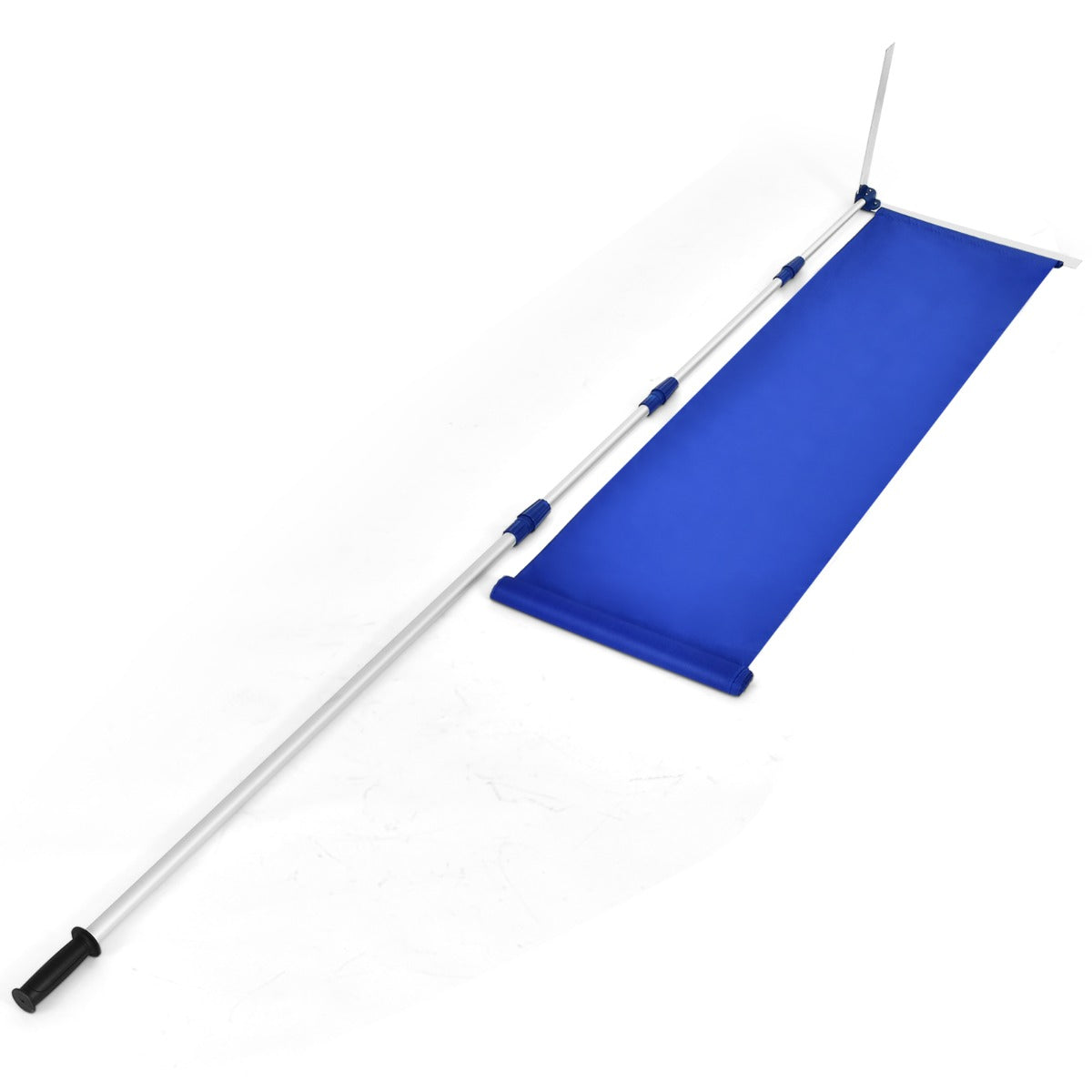 Pala de Neve de 189-620 cm em Alumínio com Punho Extensível e Antiderrapante