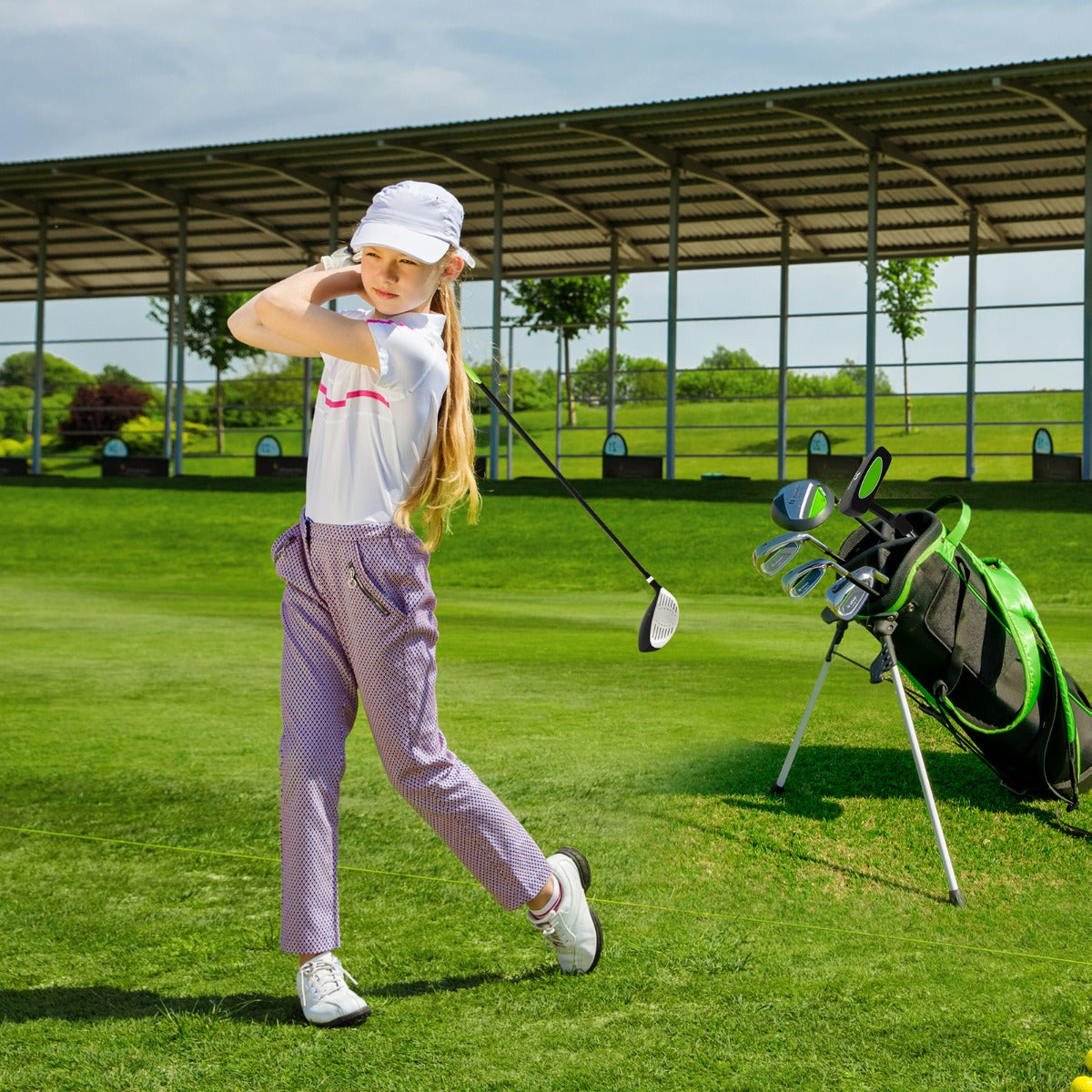 Conjunto de Golfe para Crianças – 11-13 Anos – Verde – Alumínio e Aço Inoxidável