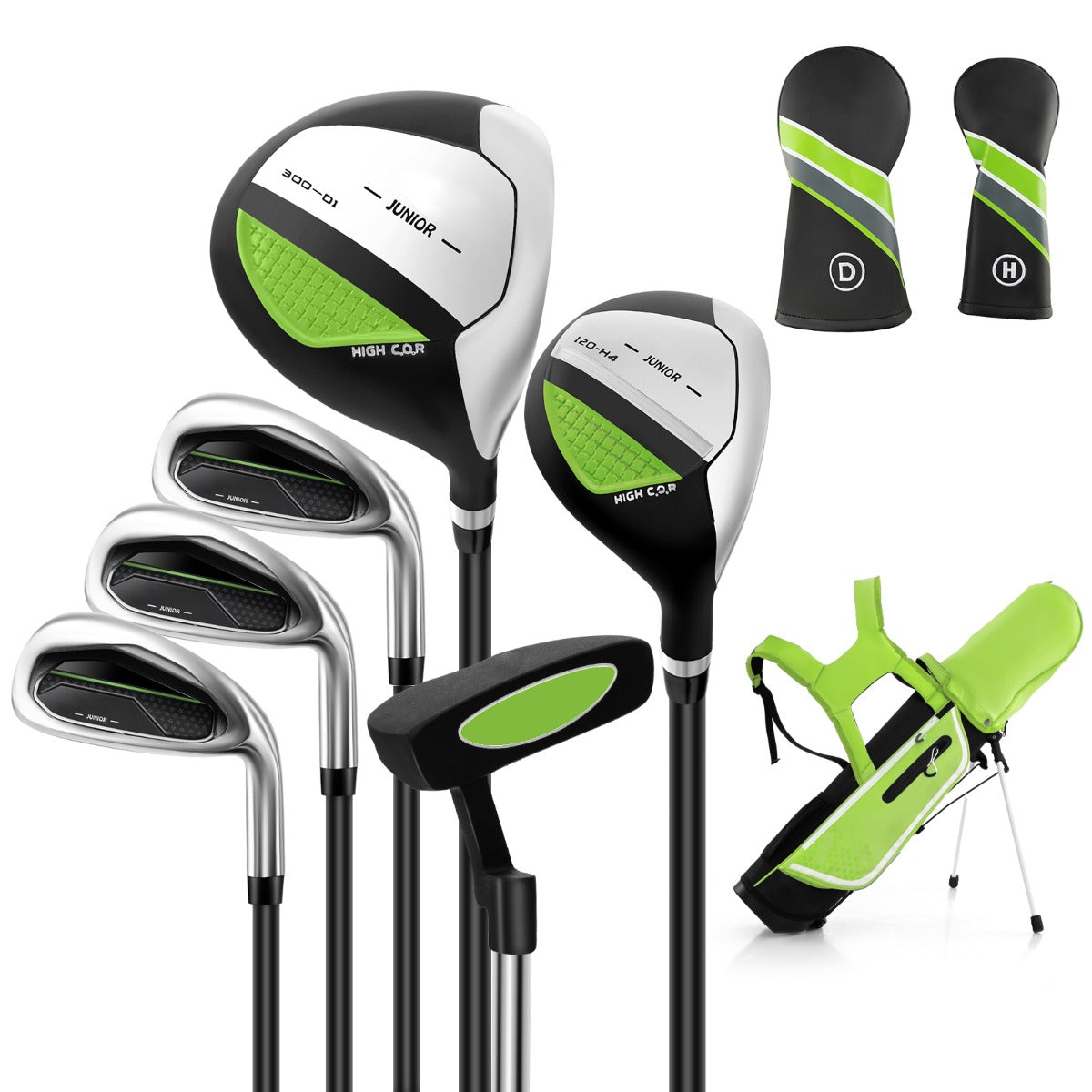 Conjunto de Golfe para Crianças – 11-13 Anos – Verde – Alumínio e Aço Inoxidável